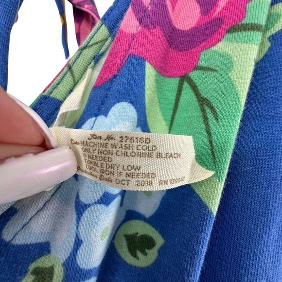 Matilda Jane Maxi Dress Size M Blue Floral V Neck Ruffle Stretchy Jersey Knit - Picture 8 of 11